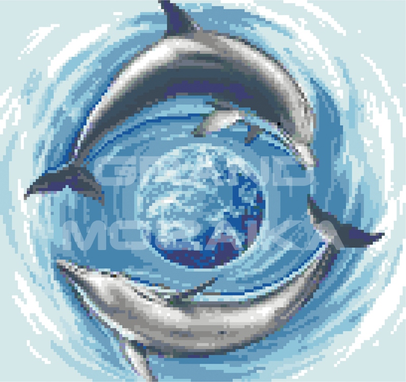 Панно Панно Дельфины с шаром серия Панно Rose