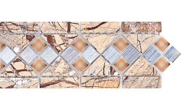 Бордюр мозаичный Forest Brown-L3 серия Бордюры Elegant