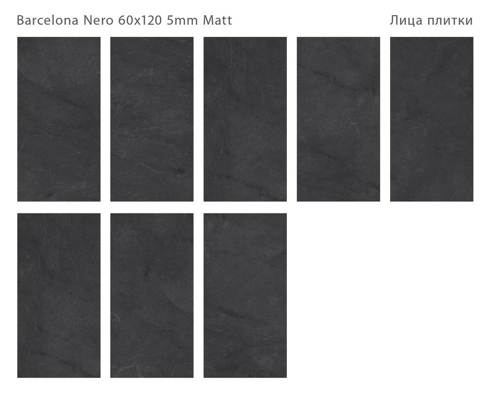 Плитка Barcelona Nero 60x120 5мм Matt серия Marbles