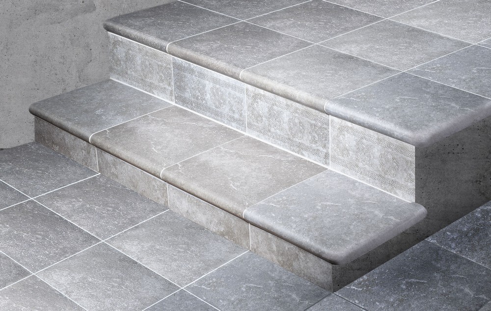 Ступени PELDANO STONE GRIS Фронтальная ступень 33x33x4 серия Stone V