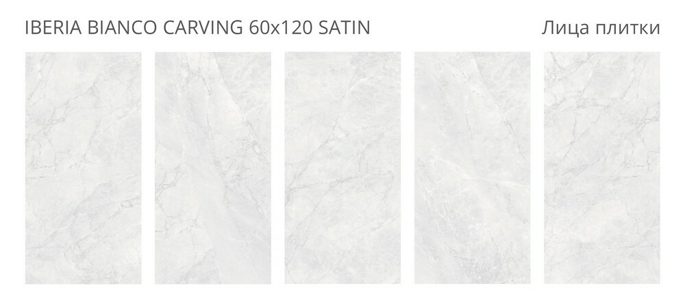 Плитка Iberia Bianco Carving Satin 60x120 серия Luna Rossa