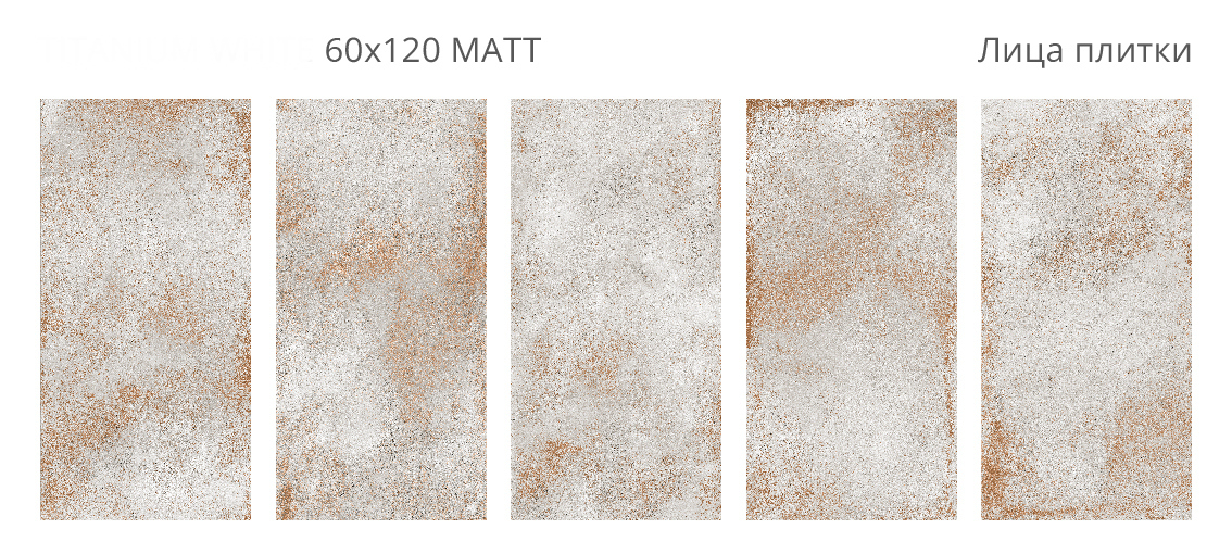 Плитка TITANIUM WHITE 60x120 серия Metalic