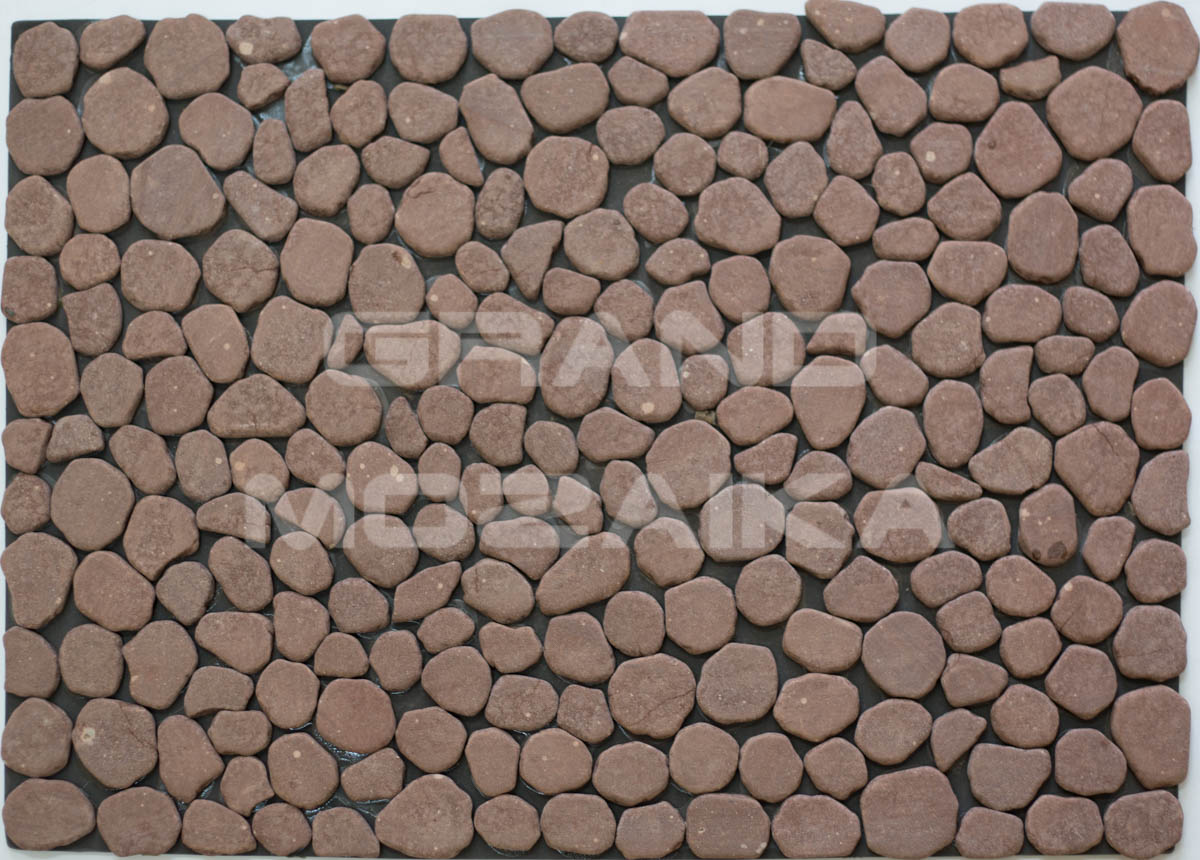 Мозаика MS00-2BC НАТУР ГАЛЬКА НА РЕЗИНЕ красная серия Nature