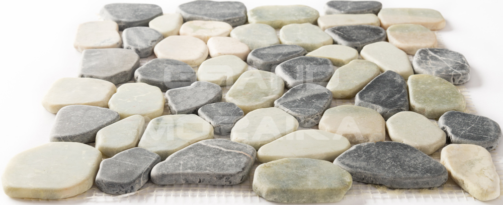 Мозаика 052367 MS9003 BC МРАМОР серо-зелёный круглый серия Nature