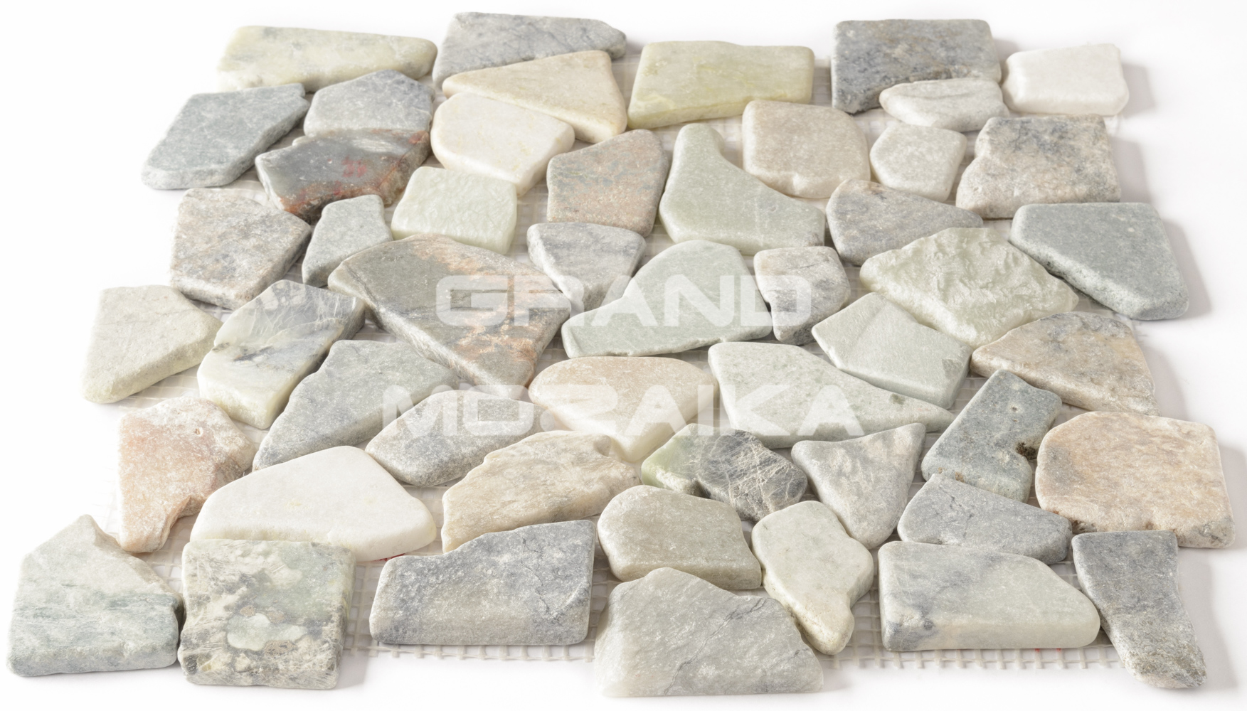 Мозаика 052380 MS-WB4 МРАМОР бел/зел/серый квадратный серия Nature