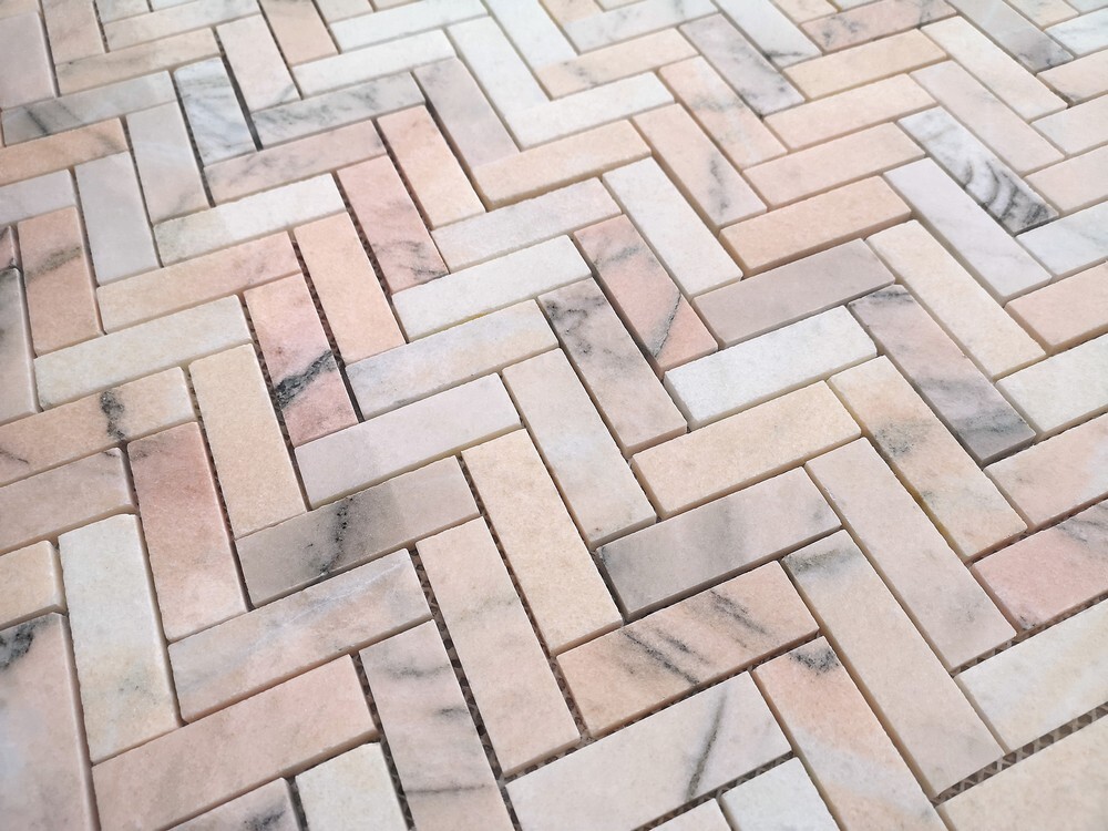 Мозаика Rosa Salmone POL fish 23x73x7 серия Pietrine